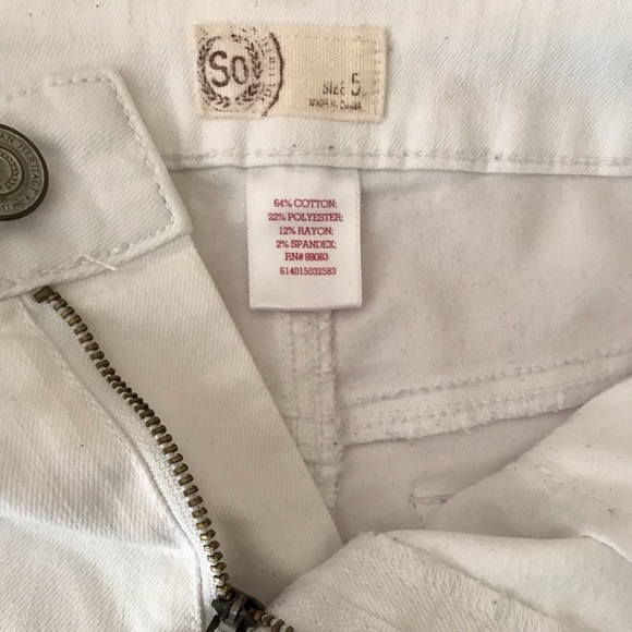 SO Jeans Shorts Size 5 White Denim Shorties - Picture 3 of 3